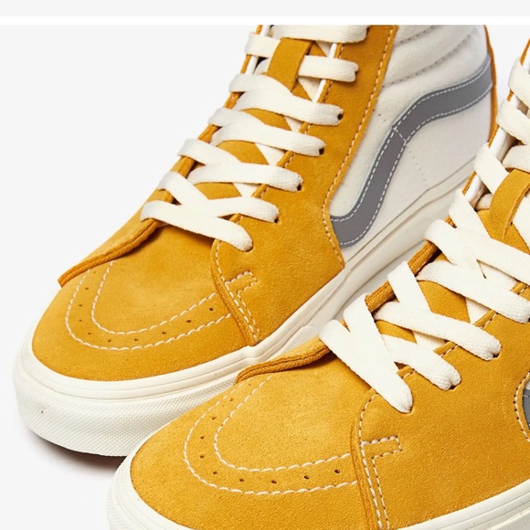 Vans High-Top Sneaker in Mustard and White - Picture 2 of 8